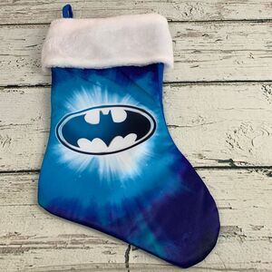 Batman - DC‎ Comics - Ruz Christmas Stocking Blue White Plush Cuff NEW